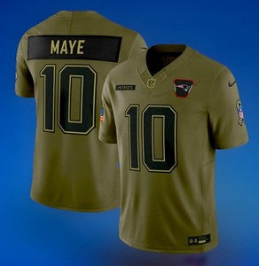 Drake Maye New England Patriots Official NFL Nike YOUTH KIDS Salute to Service  Jersey