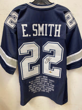 Emmitt Smith autographed Dallas Cowboys stat jersey Beckett Witnessed COA