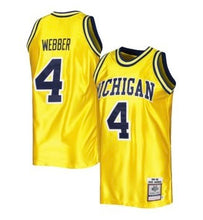 Chris Webber Michigan Wolverines Official NCAA Mitchell & Ness Jersey yellow