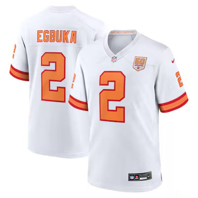 Emeka Egbuka Tampa Bay Buccaneers Official NFL Nike White Retro Jersey
