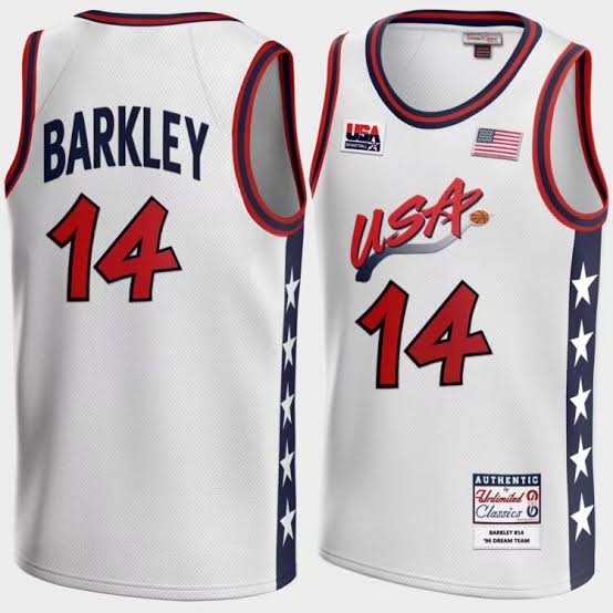 Charles Barkley USA Olympic Basketball Jersey Mitchell & Ness White