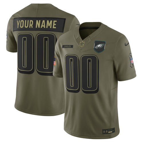 Philadelphia Eagles Any Name & Number customized YOUTH KIDS Official NFL Salute to Service Jersey