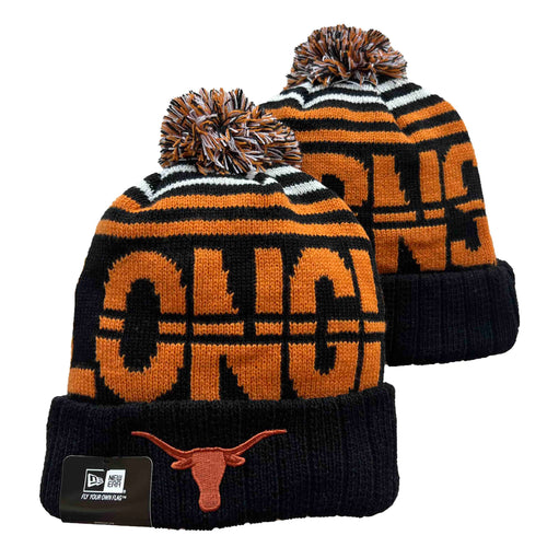 Texas Longhorns NCAA New Era winter Hat with Pom Pom