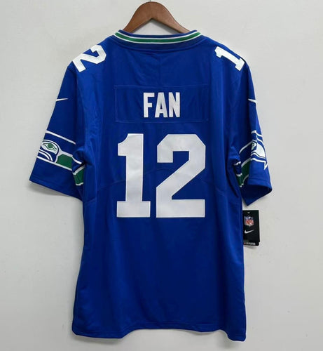Seattle Seahawks 12 FAN Official NFL Jersey Nike Classic blue retro