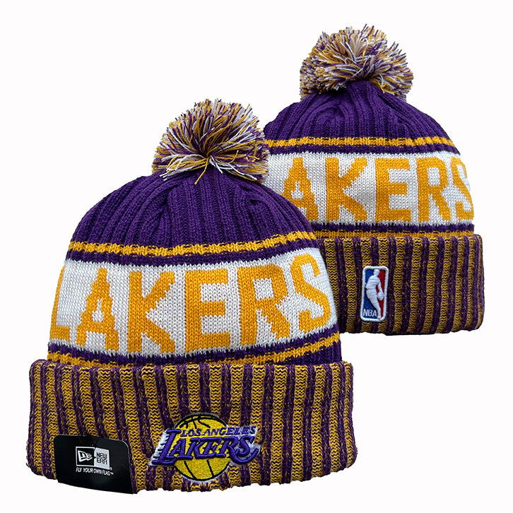 Los Angeles Lakers NBA New Era winter Hat with Pom Pom