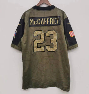 Christian McCaffrey San Francisco 49ers military salute to service Jersey