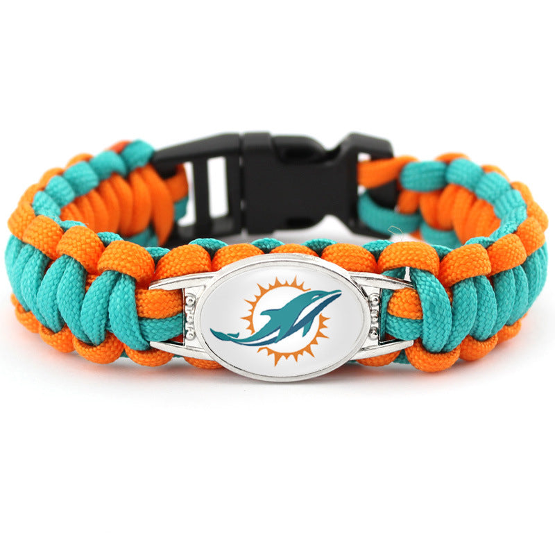 Miami Dolphins snap clasp bracelet