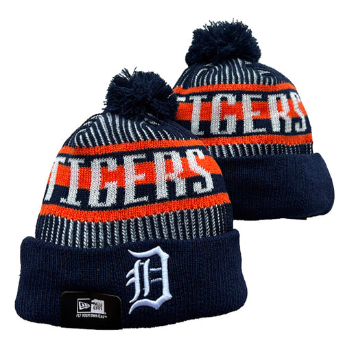 Detroit Tigers MLB New Era winter Hat with Pom Pom