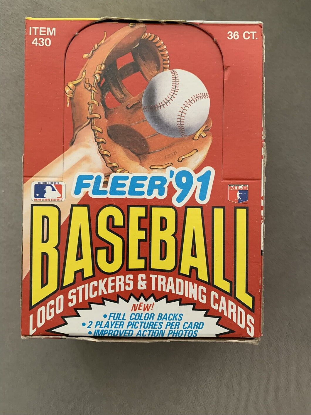 1991 Fleer baseball wax box 36 packs