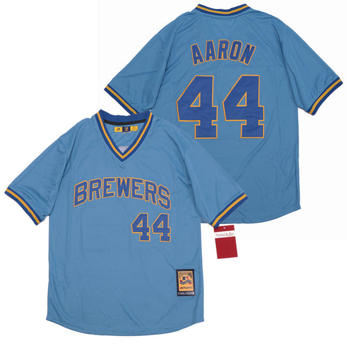 Hank Aaron Milwaukee Brewers Official MLB Jersey Mitchell & Ness