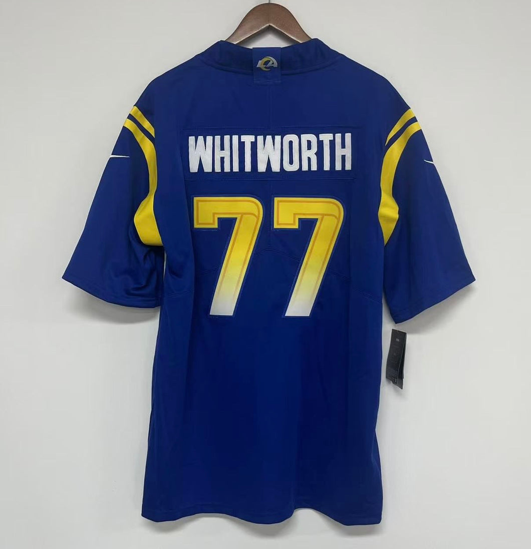 Andrew Whitworth Los Angeles Rams Official NFL NIKE Jersey blue