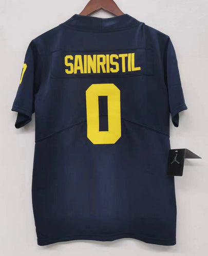 Mike Sainristil Michigan Wolverines Official NCAA Jersey Blue