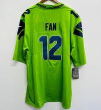 Seattle Seahawks 12 FAN Official NFL Jersey Nike neon green