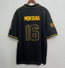 Joe Montana San Francisco 49ers military salute to service Jersey Black