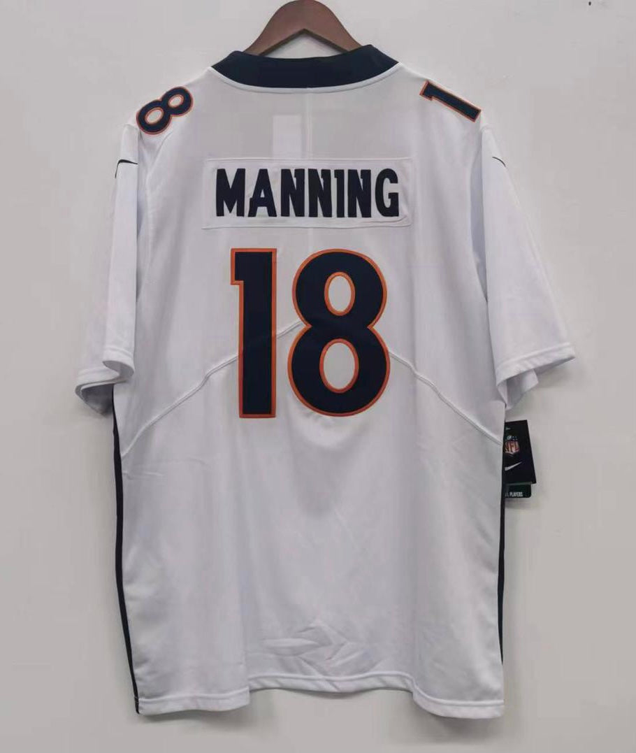 Nike Denver Broncos No18 Peyton Manning White Women's Fem Fan NFL Game Jersey