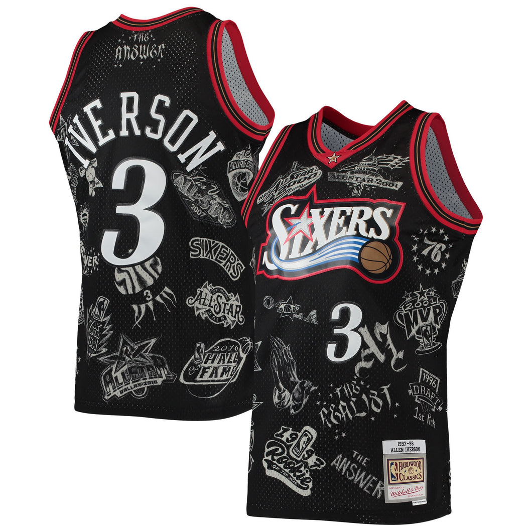 Allen Iverson Philadelphia 76ers Jersey Black Mitchell & Ness