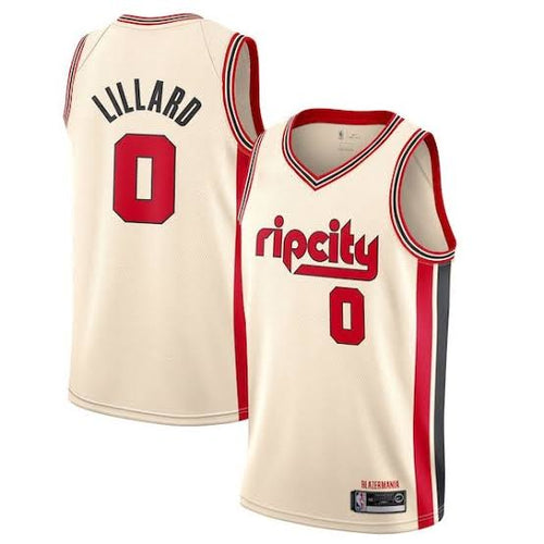 Damian Lillard Portland Trailblazers YOUTH KIDS  Official NBA Nike Jersey Rip City Cream