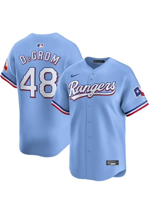 Jacob deGrom YOUTH KIDS Texas Rangers Official MLB Nike Jersey light b ...