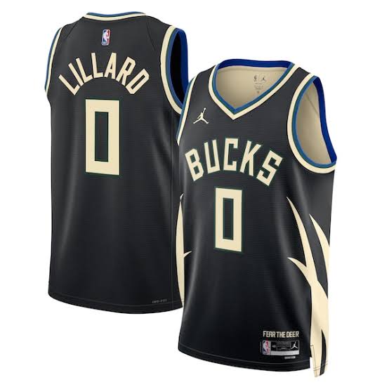 Damian Lillard Milwaukee Bucks YOUTH KIDS Official NBA Nike Jersey Black