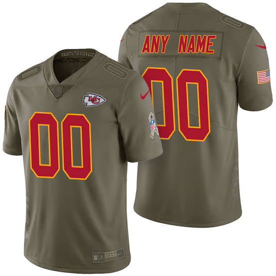 Kansas City Chiefs Any Name & Number customized YOUTH KIDS Official NFL Salute to Service Jersey