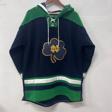 Notre Dame Fighting Irish Official NCAA  Hockey style hoodie Shamrock logo