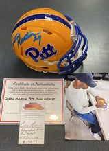 Curtis Martin Pitt. Panthers Mini Helmet with COA Photo Signing