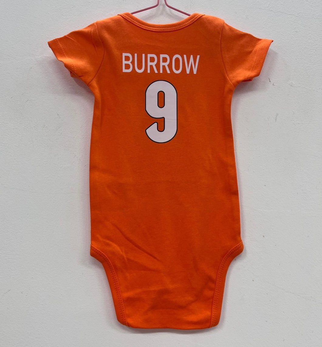 Cincinnati Bengals Joe Burrow baby onesie creeper snap suit b/t