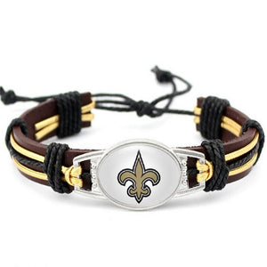 New Orleans Saints NFL leather bracelet