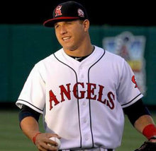 Mike Trout 1990’s retro Anaheim Los Angeles California Angels Official MLB Majestic Jersey