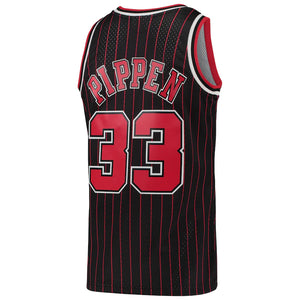 Scottie Pippen Chicago Bulls YOUTH Official NBA Mitchell & Ness Jersey black pinstripes