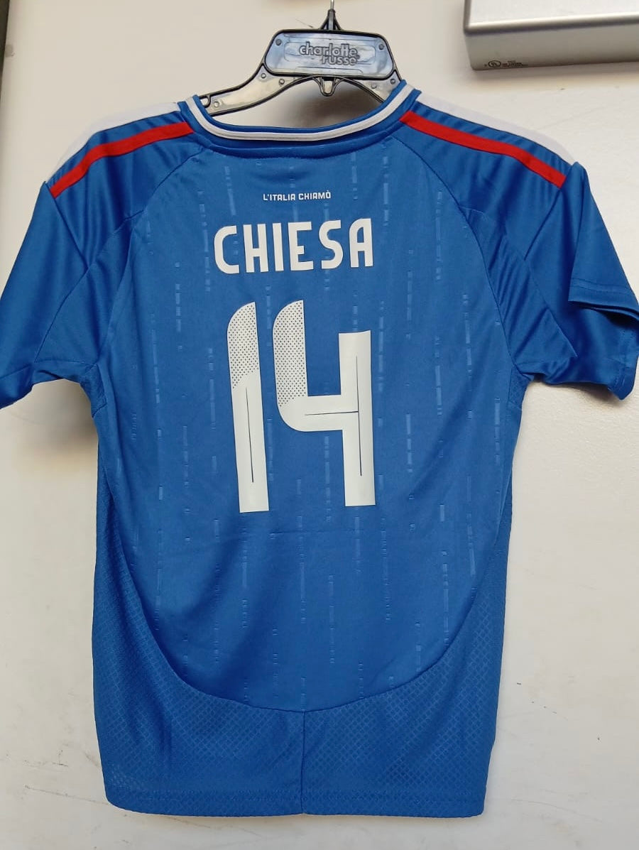 FEDERICO CHIESA ITALY 24/25 AUTHENTIC HOME JERSEY BY ADIDAS Soccer Futbol Jersey YOUTH sizes