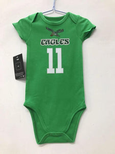 Philadelphia Eagles A.J. Brown baby onesie creeper snap suit b/t  Kelly Green