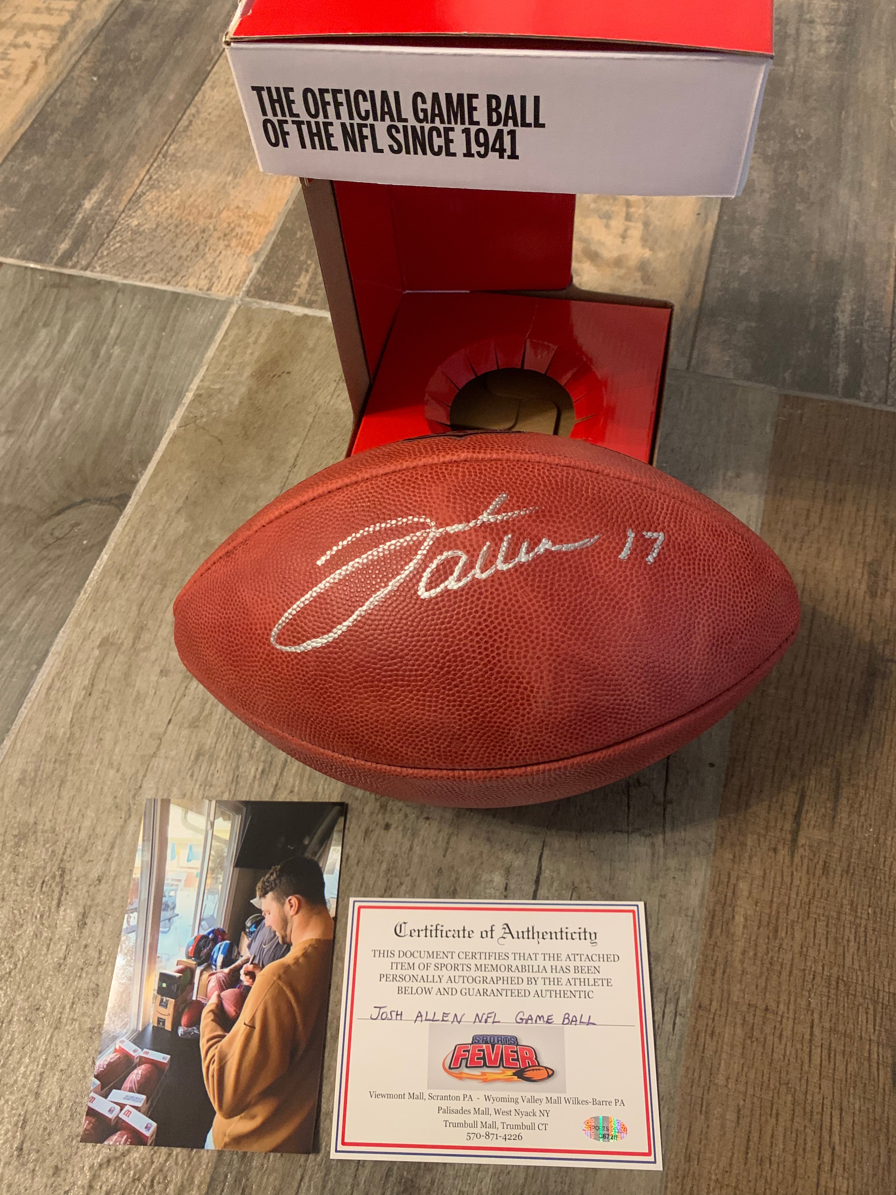 Josh Allen Buffalo Bills Autographed NFL Official Game Football