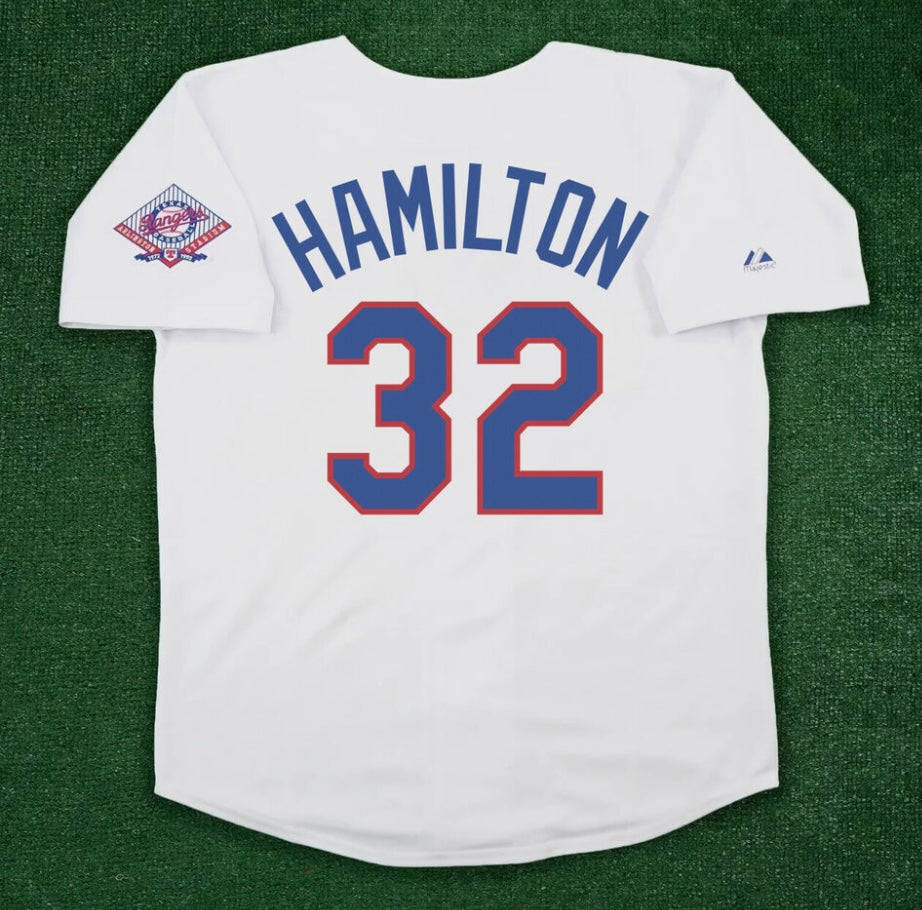 Josh Hamilton Texas Rangers official MLB Jersey Majestic white