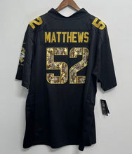 Clay Matthews Green Bay Packers military salute to service Jersey Black