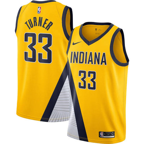 Myles Turner Indiana Pacers Official NBA Nike Jersey Yellow