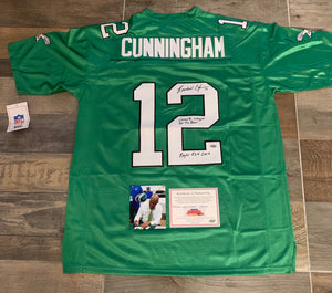 Randall Cunningham autographed Philadelphia Eagles jersey photo signing COA