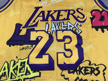 Lebron James Los Angeles Lakers Graffiti Jersey made by Mitchell & Ness