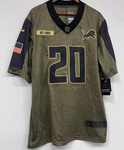 Barry Sanders Detroit Lions military salute to service Jersey