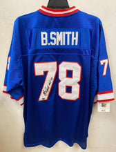 Bruce Smith autographed Buffalo Bills Mitchell & Ness jersey COA Photo Signing