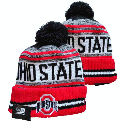 Ohio State Buckeyes NCAA New Era winter Hat with Pom Pom