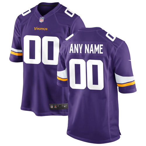 Any name & Number customized Minnesota Vikings Official NFL Nike jersey purple