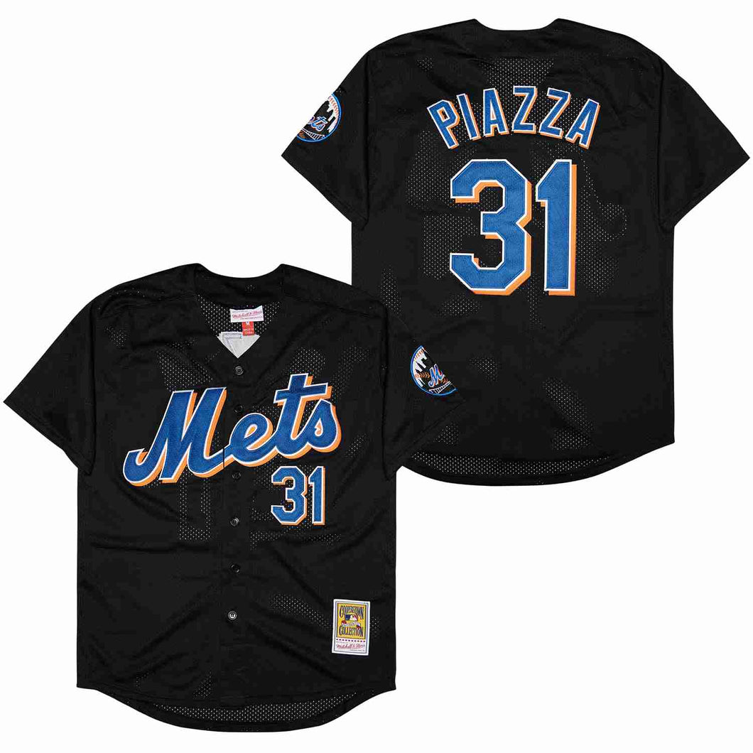 Mike Piazza New York Mets Jersey Mitchell & Ness black