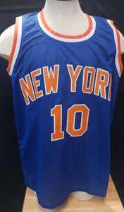 Walt Clyde Frazier New York Knicks autographed jersey Beckett COA