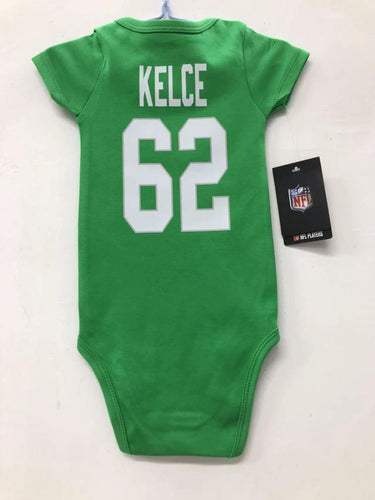 Philadelphia Eagles Jason Kelce Kelly Green baby onesie creeper snap suit b/t