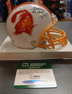 Vinny Testaverde Autographed Tampa Bay Buccaneers Mini Helmet with SGC COA
