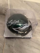 Saquon Barkley Autographed Philadelphia Eagles Mini Helmet with COA Photo signing
