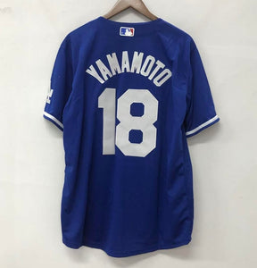 Yoshinobu Yamamoto Los Angeles Dodgers Official MLB Nike Jersey blue