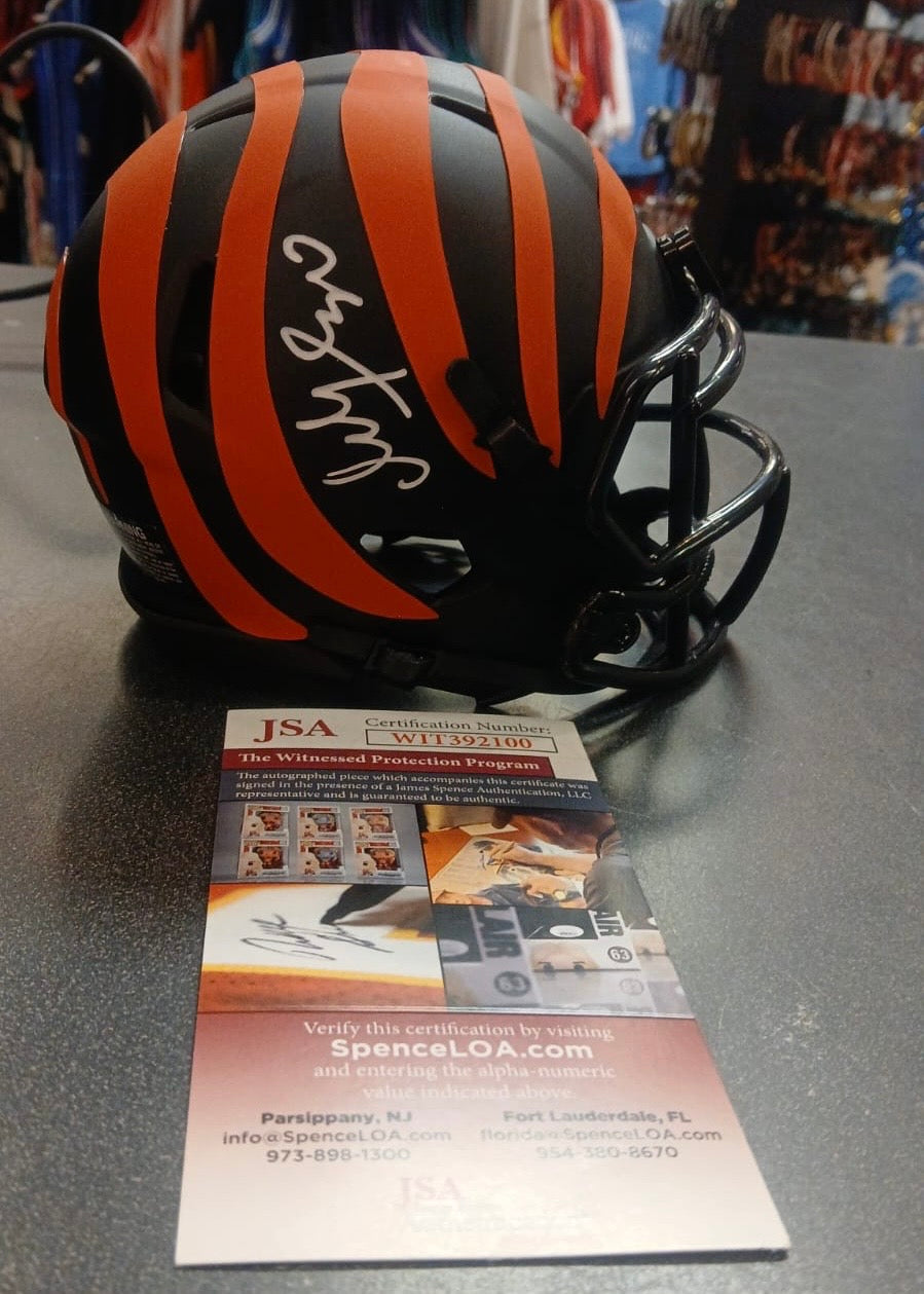 Ickey Woods Autographed Cincinnati Bengals Mini Helmet with JSA COA