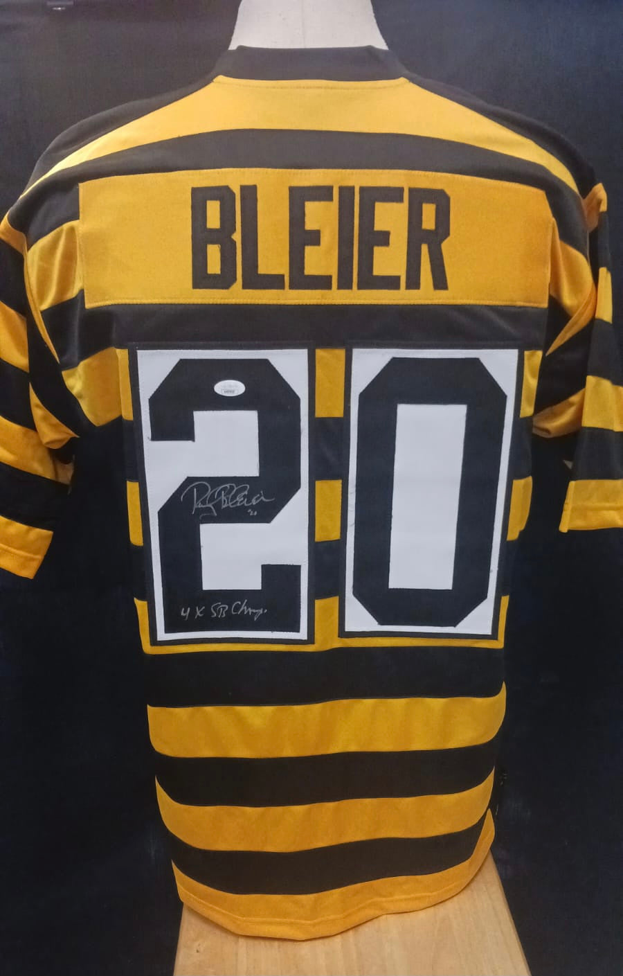 Rocky Bleier Pittsburgh Steelers autographed jersey JSA Witnessed COA